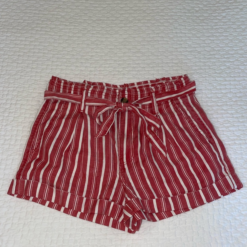 American Eagle Red Striped Shorts